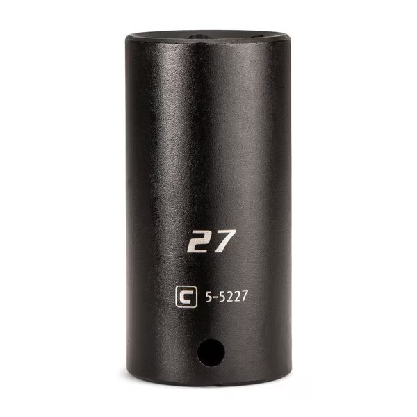 1/2 in Drive 27 mm 6-Point Metric Deep Impact Socket, Capri Tools, Mfr#: 5-5227
